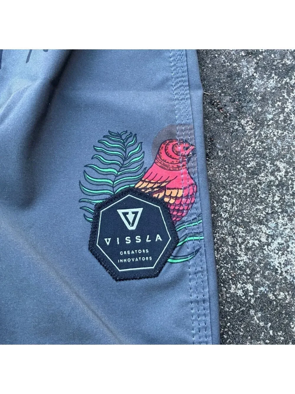 Vissla Tropical Bird in Paradise Boardshorts in Gray - Size 34